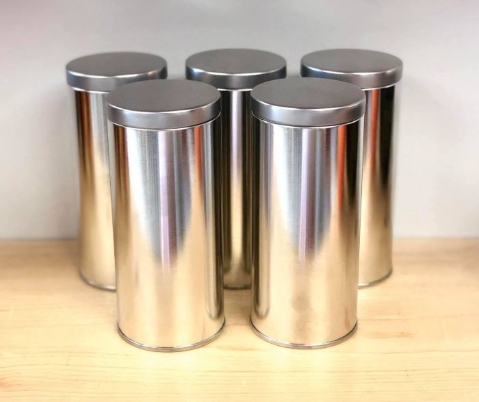 Silver Cylinder Tea Tin